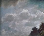 John Constable Cloud study,Hampstead,trees at ringt 11September 1821 oil painting on canvas